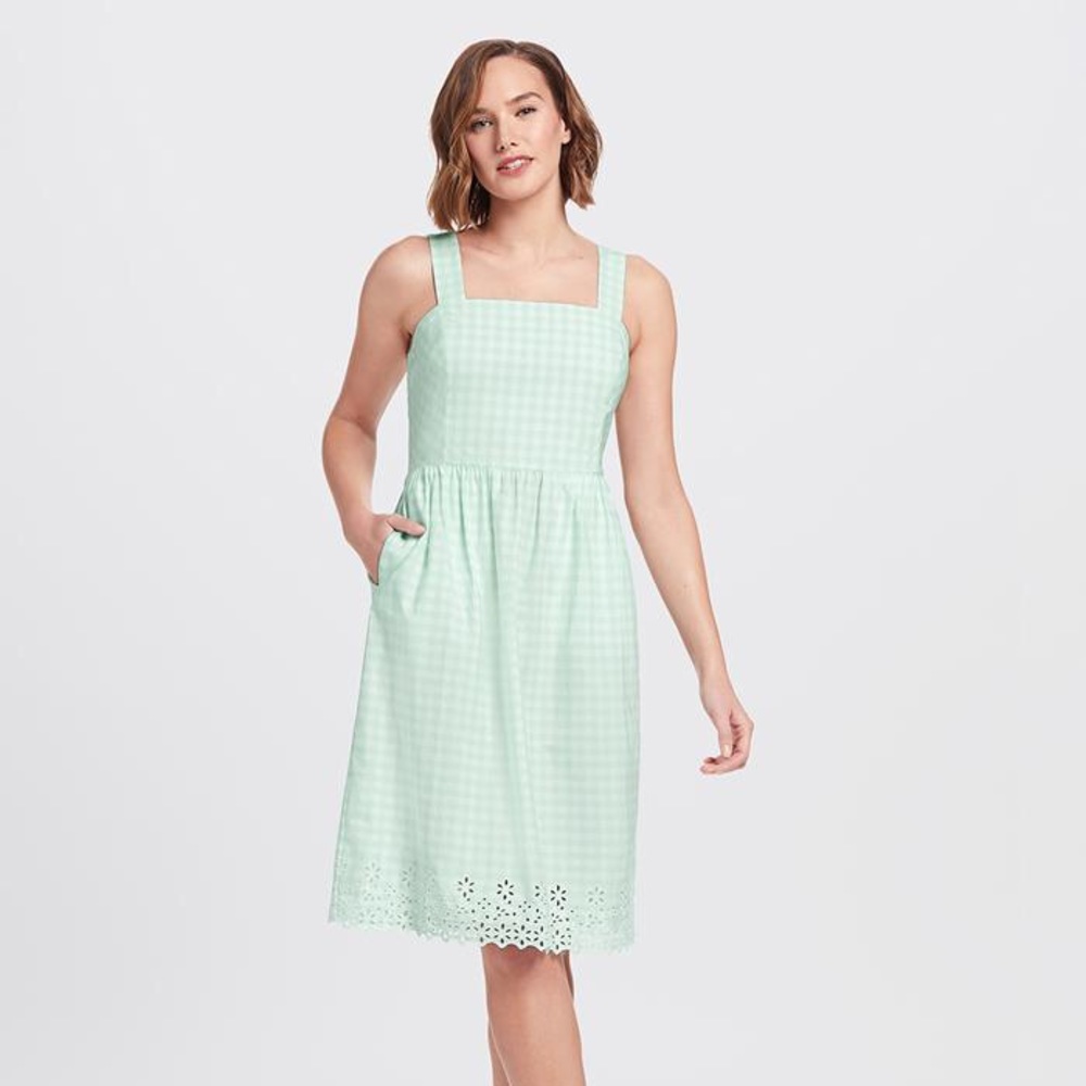 Draper James Embroidered Gingham Dress